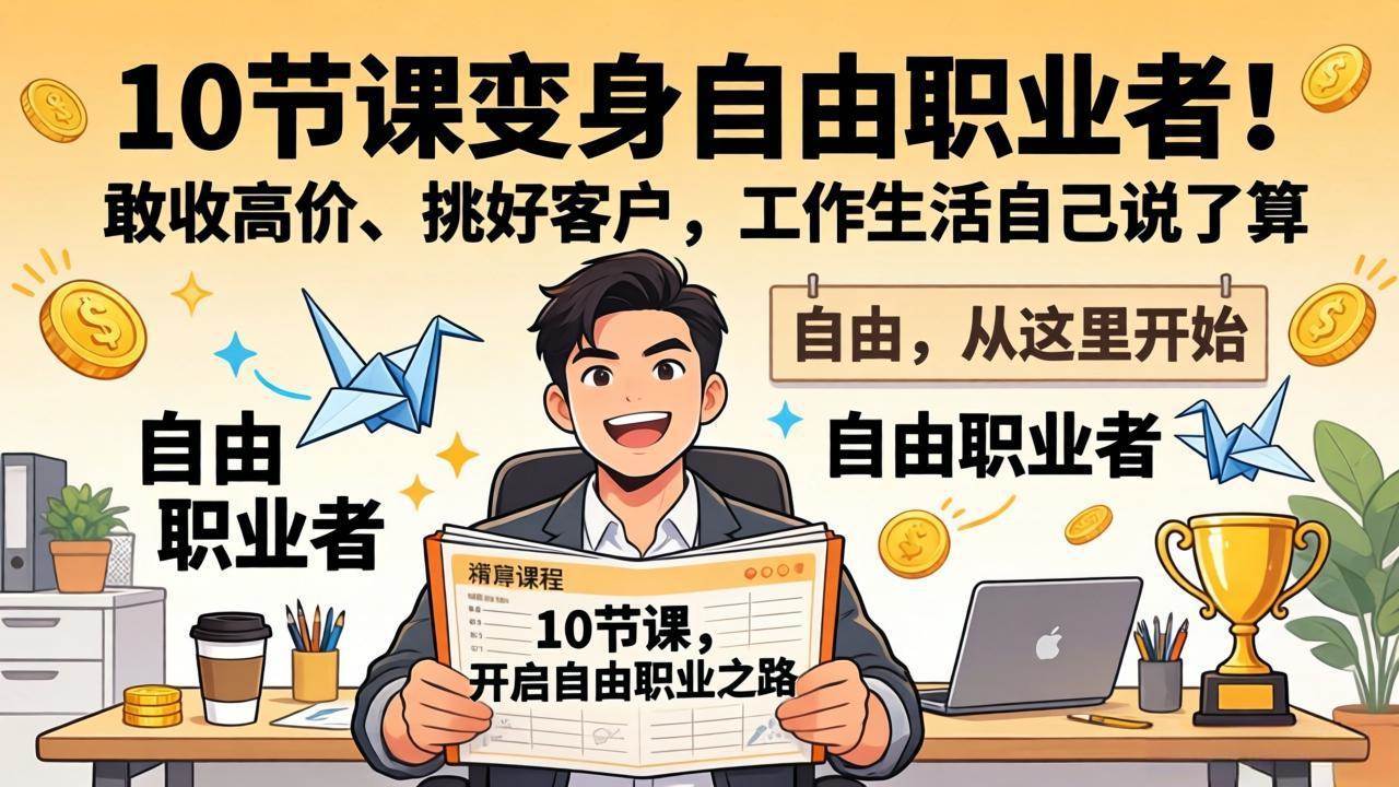 (17663期)10 节课变身自由职业者!敢收高价、挑好客户,工作生活自己说了算-佳佳云创网
