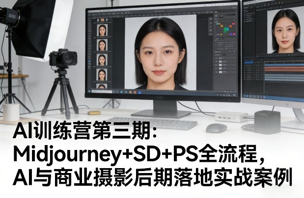 AI训练营第三期:Midjourney+SD+PS全流程,AI与商业摄影后期落地实战案例-佳佳云创网