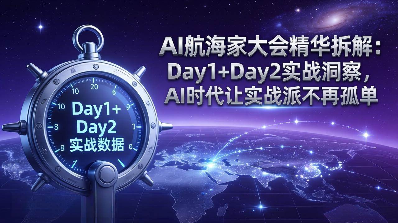 (17867期)AI航海家大会精华拆解:Day1+Day2实战洞察,AI时代让实战派不再孤单-佳佳云创网