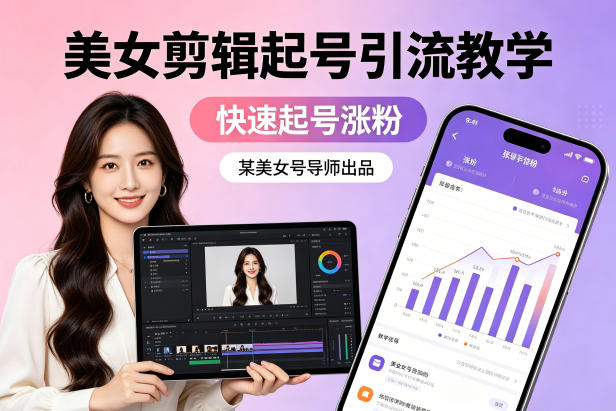 某美女号导师出品:美女剪辑起号引流教学,快速起号涨粉-佳佳云创网