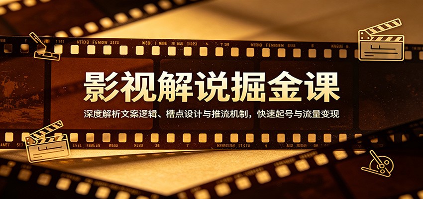 影视解说掘金课:深度解析文案逻辑、槽点设计与推流机制,快速起号与流量变现-佳佳云创网