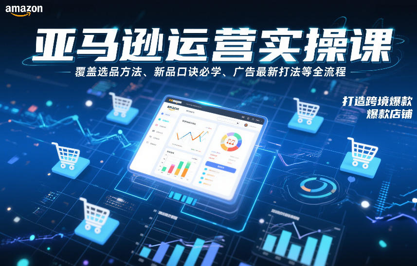 亚马逊运营实操课,覆盖选品方法、新品口诀必学、广告最新打法等全流程,打造跨境爆款店铺(更新4月)-佳佳云创网