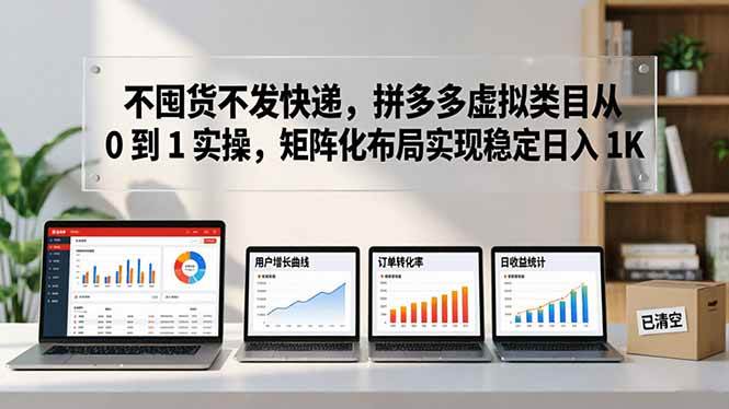 (17989期)不囤货不发快递,拼多多虚拟类目从 0 到 1 实操,矩阵化布局实现稳定日入 1K-佳佳云创网