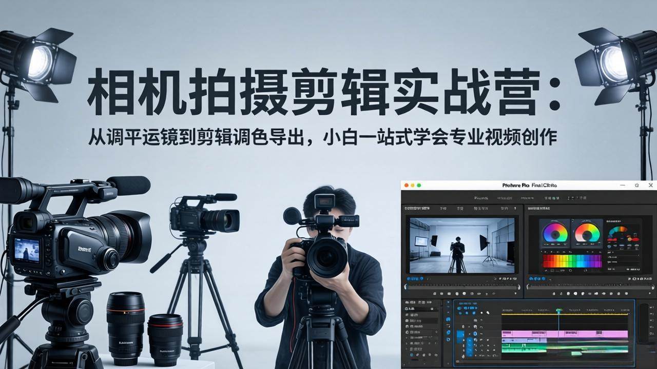 (18002期)相机拍摄剪辑实战营:从调平运镜到剪辑调色导出,小白一站式学会专业视频创作-佳佳云创网