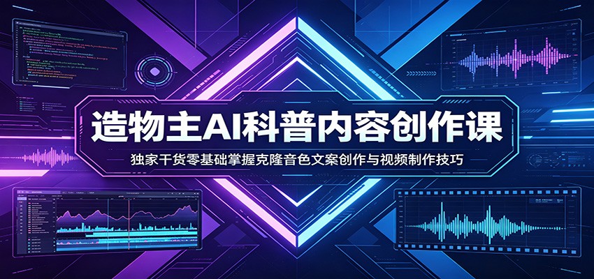 AI科普内容创作课:独家干货零基础掌握克隆音色文案创作与视频制作技巧-佳佳云创网