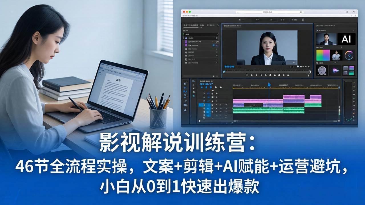 (18053期)影视解说特训营:46节全流程实操,文案+剪辑+AI赋能+运营避坑,小白从0到1快速出爆款-佳佳云创网