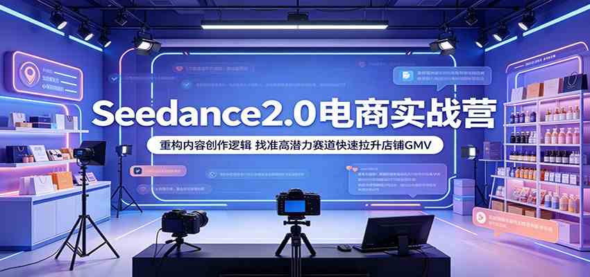 Seedance2.0电商实战营:重构内容创作逻辑,找准高潜力赛道快速拉升店铺GMV-佳佳云创网