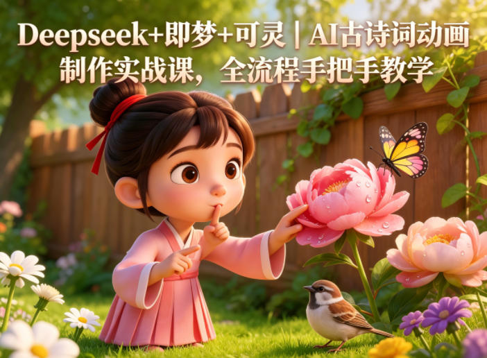 Deepseek+即梦+可灵|AI古诗词动画制作实战课,全流程手把手教学-佳佳云创网