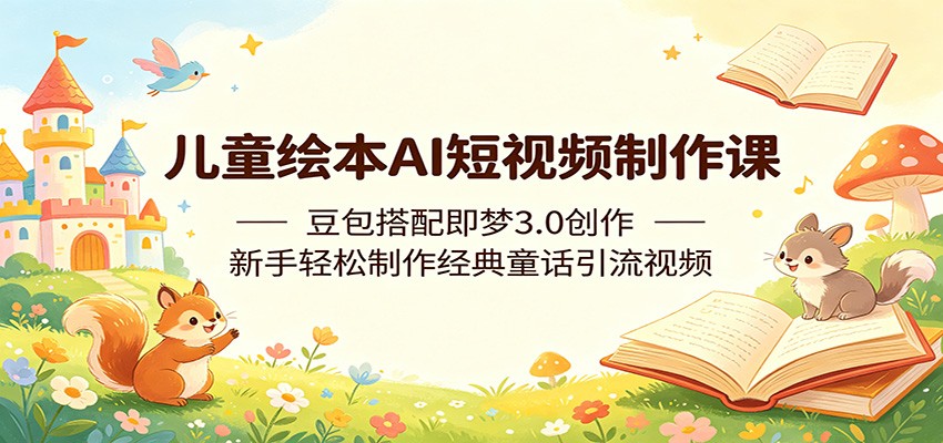 儿童绘本AI短视频制作课:豆包搭配即梦3.0创作,新手轻松制作经典童话引流视频-佳佳云创网
