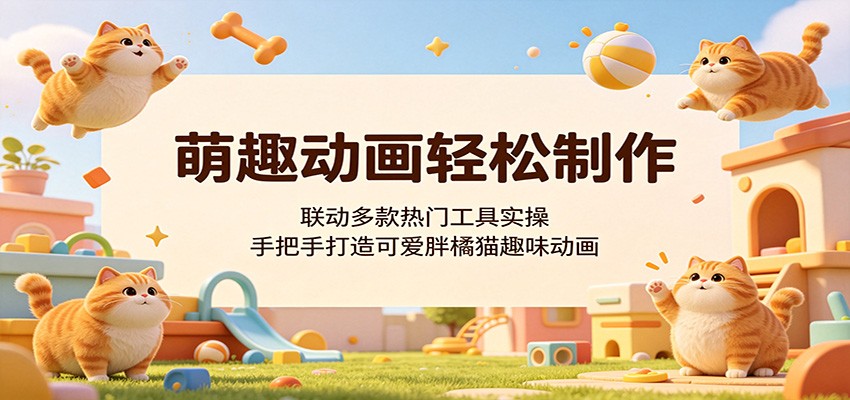 萌趣动画轻松制作,联动多款热门工具实操,手把手打造可爱胖橘猫趣味动画-佳佳云创网