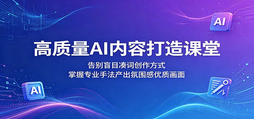高质量AI内容打造课堂:告别盲目凑词创作方式,掌握专业手法产出氛围感优质画面-佳佳云创网