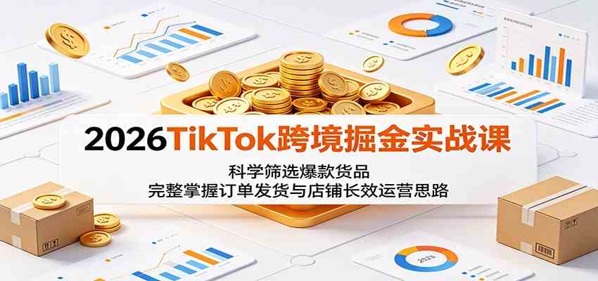 2026TikTok跨境掘金实战课:科学筛选爆款货品,完整掌握订单发货与店铺长效运营思路-佳佳云创网