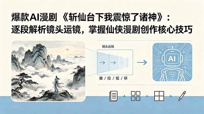 (18620期)爆款AI漫剧《斩仙台下我震惊了诸神》:逐段解析镜头运镜,掌握仙侠漫剧创作核心技巧-佳佳云创网