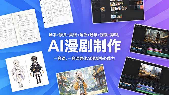 (18734期)剧本+镜头+风格+角色+场景+视频+剪辑,一套课强化AI漫剧核心能力-佳佳云创网