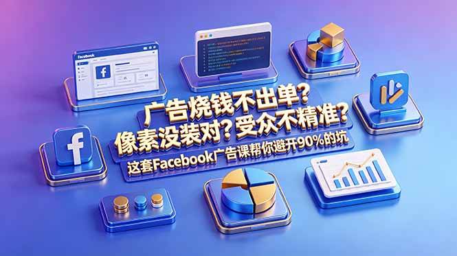 (18850期)广告烧钱不出单?像素没装对?受众不精准?这套Facebook广告课帮你避开90%的坑-原创双语字幕-佳佳云创网