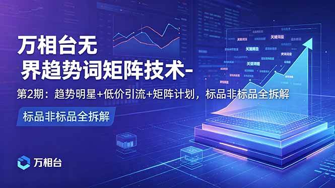 (18861期)万相台无界趋势词矩阵技术-第2期:趋势明星+低价引流+矩阵计划,标品非标品全拆解-佳佳云创网