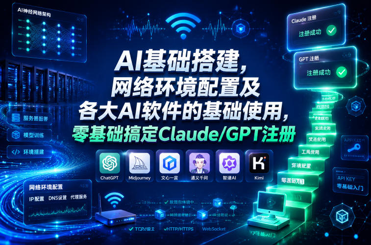 AI基础搭建,网络环境配置及各大AI软件的基础使用,零基础搞定Claude/GPT注册-佳佳云创网