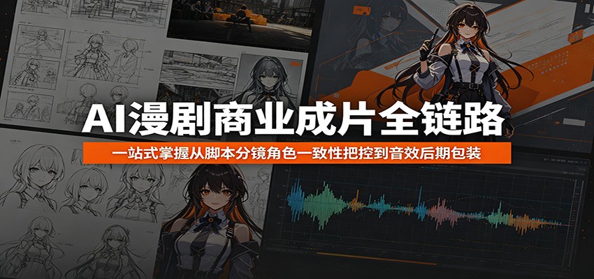 AI漫剧商业成片全链路:一站式掌握从脚本分镜角色一致性把控到音效后期包装-佳佳云创网