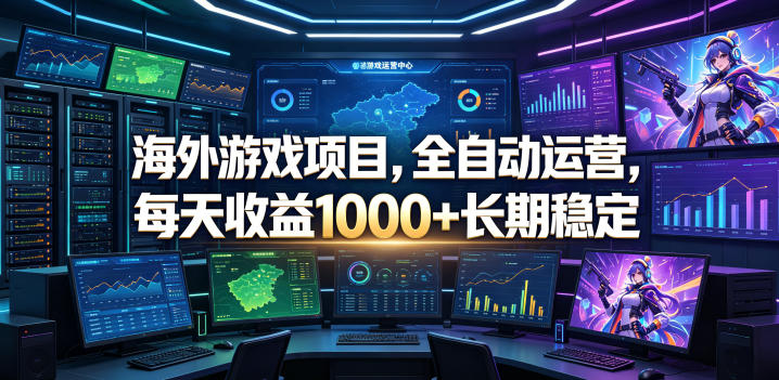 海外游戏项目,全自动运营,每天收益1000+长期稳定【揭秘】-佳佳云创网