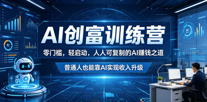 AI创富训练营,零门槛,轻启动,人人可复制的AI賺钱之道,普通人也能靠AI实现收入升级-佳佳云创网
