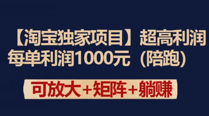 【淘宝独家项目】超高利润：每单利润1000元【揭秘】-佳佳云创网