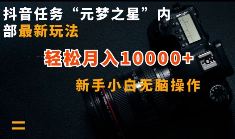 抖音任务“元梦之星”内部最新玩法，新手小白无脑操作，轻松月入10000+【揭秘】-佳佳云创网