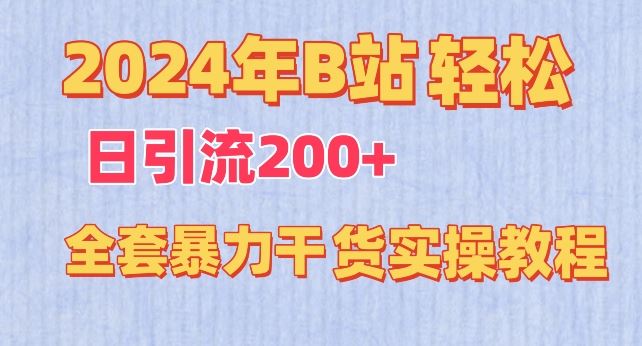 2024年B站轻松日引流200+的全套暴力干货实操教程【揭秘】-佳佳云创网