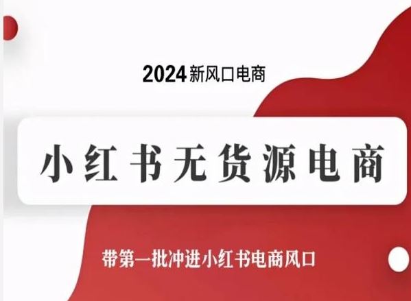 2024新风口电商，小红书无货源电商，带第一批冲进小红书电商风口-佳佳云创网