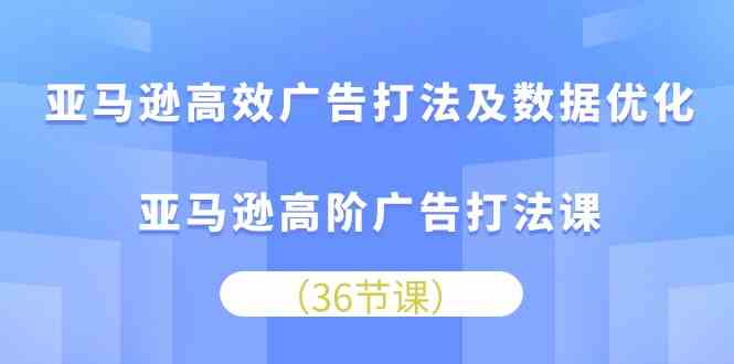 亚马逊高效广告打法及数据优化，亚马逊高阶广告打法课（36节）-佳佳云创网