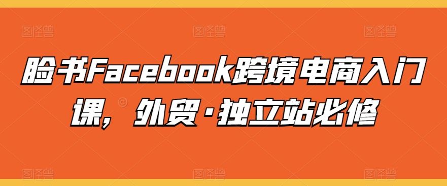 脸书Facebook跨境电商入门课，外贸·独立站必修-佳佳云创网