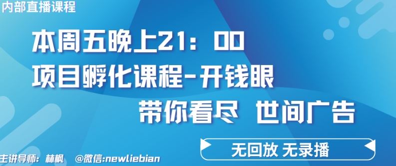 4.26日内部回放课程《项目孵化-开钱眼》赚钱的底层逻辑【揭秘】-佳佳云创网