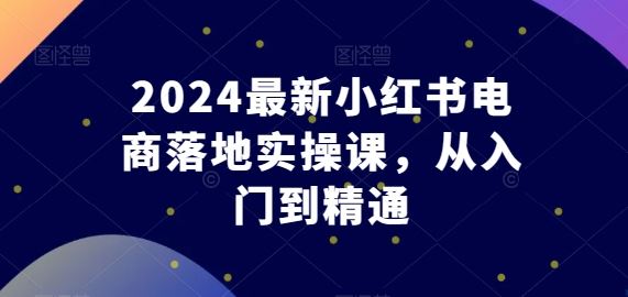 2024最新小红书电商落地实操课，从入门到精通-佳佳云创网