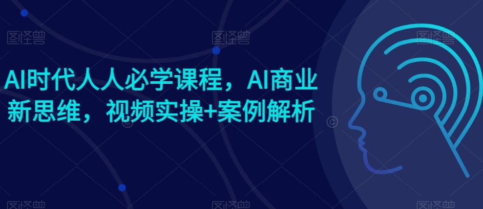 AI时代人人必学课程，AI商业新思维，视频实操+案例解析【赠AI商业爆款案例】-佳佳云创网