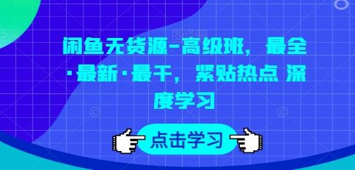 闲鱼无货源-高级班，最全·最新·最干，紧贴热点 深度学习-佳佳云创网