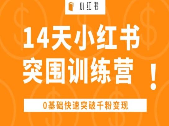 14天小红书突围训练营 ，0基础快速突破千粉变现-佳佳云创网