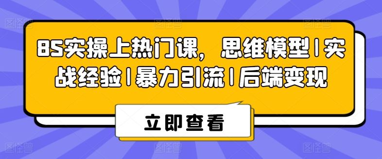 8S实操上热门课，思维模型|实战经验|暴力引流|后端变现-佳佳云创网