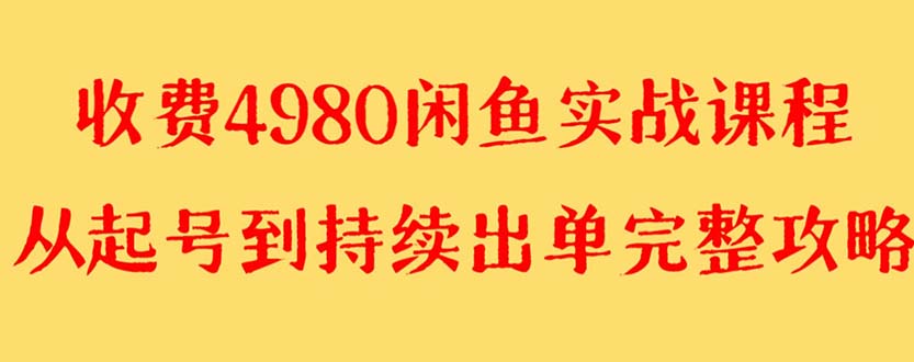 （8359期）外面收费4980闲鱼无货源实战教程 单号4000+-佳佳云创网