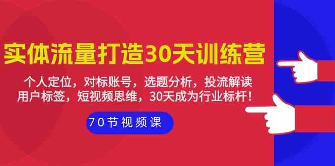 （9782期）实体-流量打造-30天训练营：个人定位，对标账号，选题分析，投流解读-70节-佳佳云创网