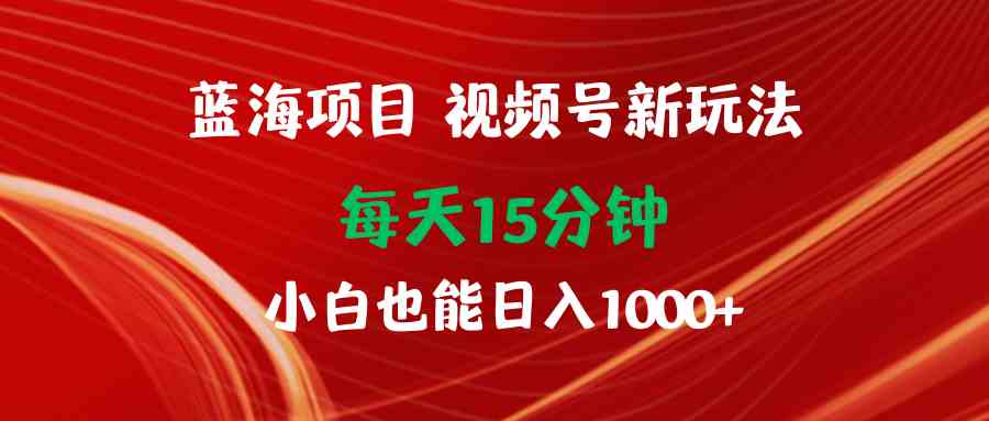 （9813期）蓝海项目视频号新玩法 每天15分钟 小白也能日入1000+-佳佳云创网