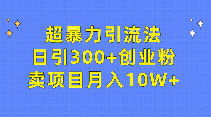 （9954期）超暴力引流法，日引300+创业粉，卖项目月入10W+-佳佳云创网