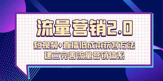 （10114期）流量-营销2.0：短视频+直播低成本获客方法，建立完善流量营销体系（72节）-佳佳云创网