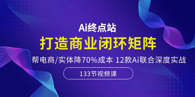 （10428期）Ai终点站，打造商业闭环矩阵，帮电商/实体降70%成本，12款Ai联合深度实战-佳佳云创网