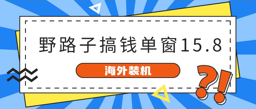 （10385期）海外装机，野路子搞钱，单窗口15.8，已变现10000+-佳佳云创网