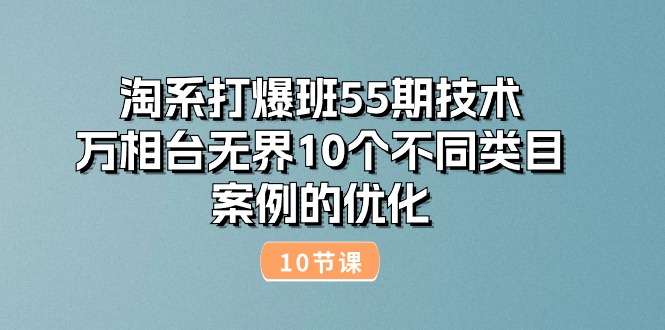 （10996期）淘系打爆班55期技术：万相台无界10个不同类目案例的优化（10节）-佳佳云创网