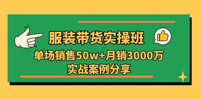 （11071期）服装带货实操培训班：单场销售50w+月销3000万实战案例分享（27节）-佳佳云创网