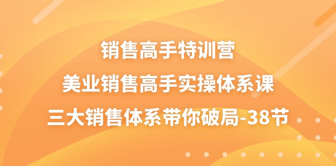 （10939期）销售-高手特训营，美业-销售高手实操体系课，三大销售体系带你破局-38节-佳佳云创网