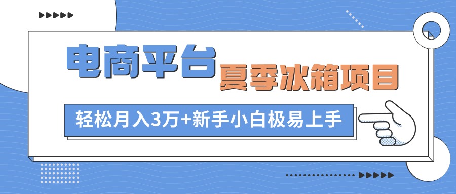 （10934期）电商平台夏季冰箱项目，轻松月入3万+，新手小白极易上手-佳佳云创网