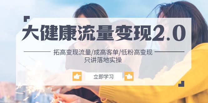 （10871期）大健康 流量 变现2.0：拓高变现 流量/成高客单/低粉高变现/只讲落地实战-佳佳云创网