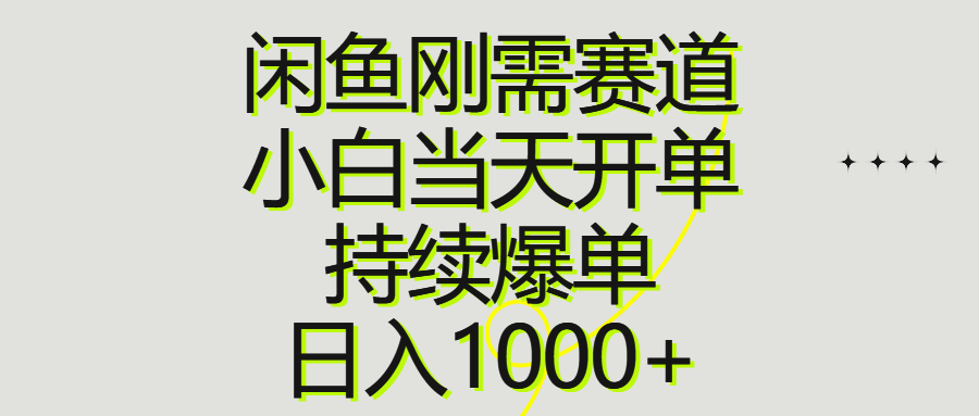 （10802期）闲鱼刚需赛道，小白当天开单，持续爆单，日入1000+-佳佳云创网