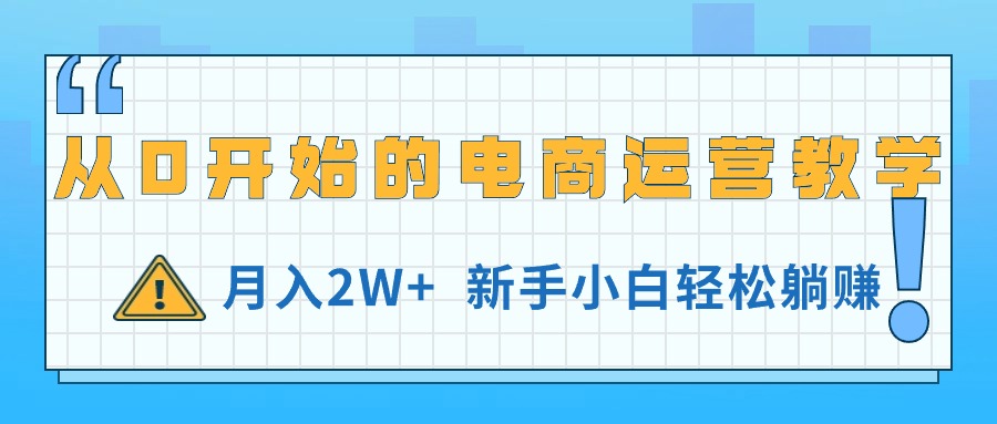 （11081期）从0开始的电商运营教学，月入2W+，新手小白轻松躺赚-佳佳云创网
